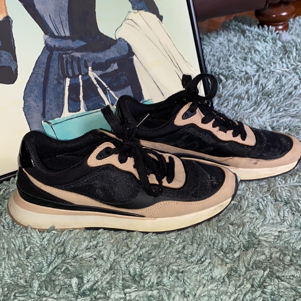 Zara Beige And Black Women's Sneakers Sport And Comfort